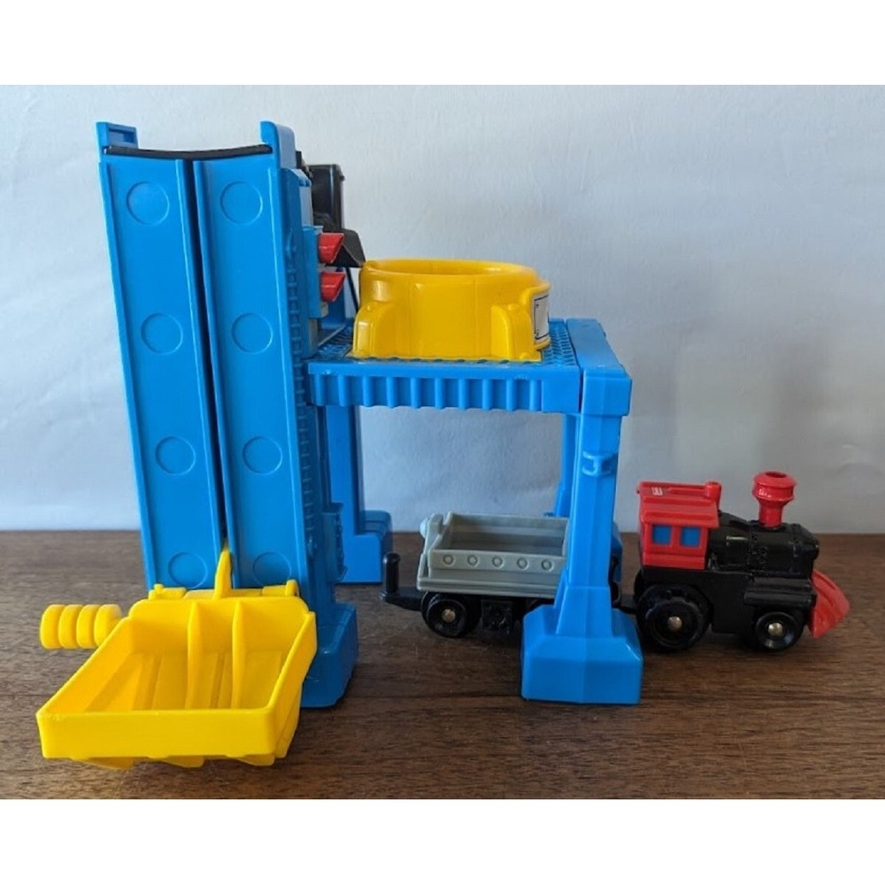 Geotrax B1836 Tracktown Railway Coal Mine Fisher Price As Shown with Two Cars